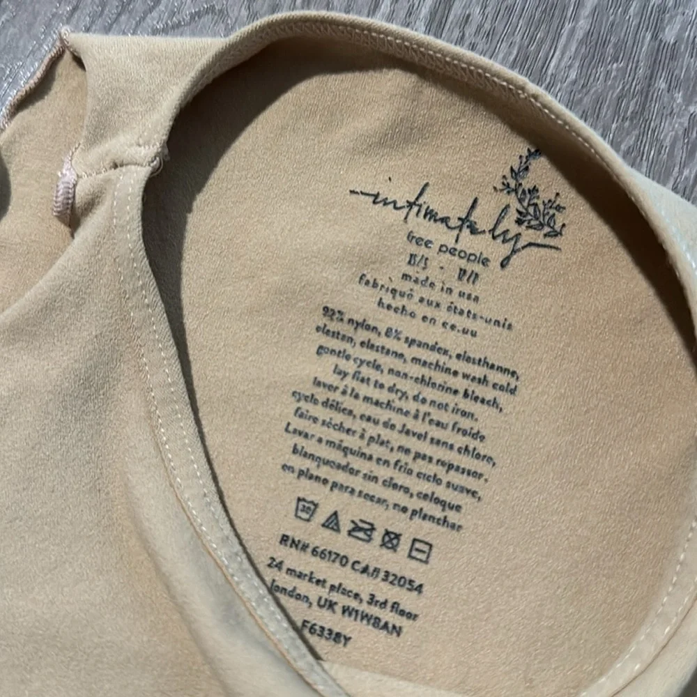 FREE PEOPLE Intimately Fp Feels Right Thong Bodysuit tan xs/s